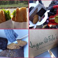 Vegan sandwichs, brownie, cookie, et cheesecake at Vegan Folie's in Paris