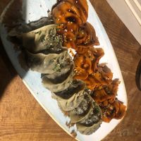 Mushrooms and eggplant at Lady Dumpling in Barcelona
