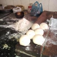 Step 1 - The Dough at Majha Kulcha Shop in Amritsar
