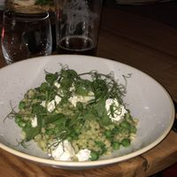 Pea risotto- yum!!!  at The Weeping Willow in Bury St Edmunds