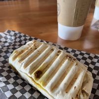 Green chile breakfast burrito  at Rust Is Gold Coffee in Albuquerque