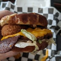 The up in smoke burger at Twisted Plants in Milwaukee