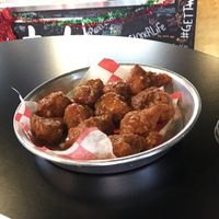 Cauliflower with buffalo sauce   at Twisted Plants in Milwaukee