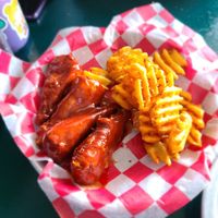 Wings and waffle fries at Twisted Plants in Milwaukee