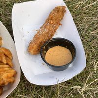 The last lone fried pickle   at Twisted Plants in Milwaukee