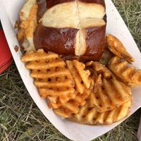 The Superbad burger & fries  at Twisted Plants in Milwaukee
