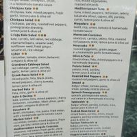 Side salads (also available for takeaway/to go) green dots are vegan  at Foods of the Mediterranean in Allentown