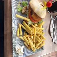 Vegan chicken burger   at Marivent in Mallorca