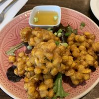 Sweetcorn fritters  at Plants of Roselyn in South East London