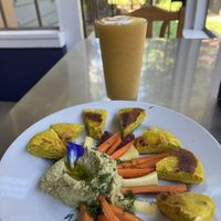 hummus and smoothiee  at Kahumana Organic Farm and Cafe in Waianae