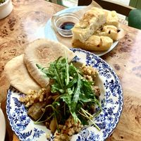 Roasted Eggplant with Barley Lentil Rice  at Rooted 루티드 in Seoul