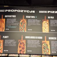 Menu at Pizzatopia in Poznan