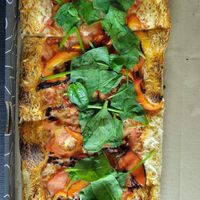 Ugly photo of vegan topia at Pizzatopia in Poznan