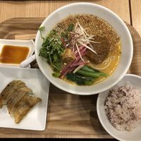 Golden sesame tantan set at T's Tantan - Tokyo JR Station in Tokyo