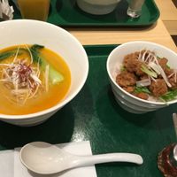 T's Ramen and bowl with soy meat at T's Tantan - Tokyo JR Station in Tokyo