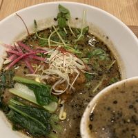 Black sesame tantan ramen! Delicious !  at T's Tantan - Tokyo JR Station in Tokyo