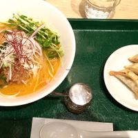 Best ramen and dumplings I've ever had. at T's Tantan - Tokyo JR Station in Tokyo