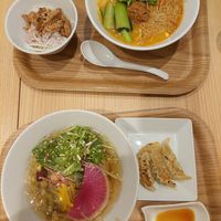 White sesame (above) and yusu (below) ramen sets at T's Tantan - Tokyo JR Station in Tokyo