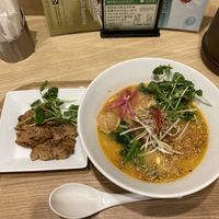 Golden sesame tantan, side of soy meat   at T's Tantan - Tokyo JR Station in Tokyo