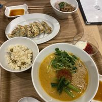 Sesame noodles, gyoza and some sides  at T's Tantan - Tokyo JR Station in Tokyo