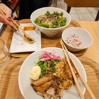 Rice bowl & seasonal ramen  at T's Tantan - Tokyo JR Station in Tokyo