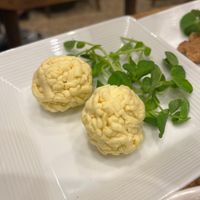 Vegan cheese ball  at T's Tantan - Tokyo JR Station in Tokyo