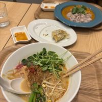 Ramend (gold) gyoza and curry  at T's Tantan - Tokyo JR Station in Tokyo
