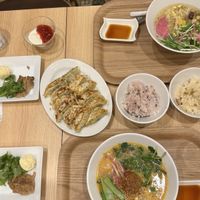Ramen, gyoza, soy meat and rice   at T's Tantan - Tokyo JR Station in Tokyo