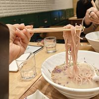 Sakura ramen at T's Tantan - Tokyo JR Station in Tokyo