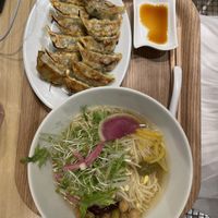 Gyoza (very nice) and yuzu ramen  at T's Tantan - Tokyo JR Station in Tokyo