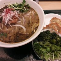 black sesame ramen meal at T's Tantan - Tokyo JR Station in Tokyo