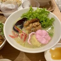 Noodles were light pink!  at T's Tantan - Tokyo JR Station in Tokyo