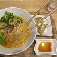 Tan tan ramen with a side of gyoza   at T's Tantan - Tokyo JR Station in Tokyo