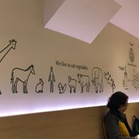 Cute wall art at T's Tantan - Tokyo JR Station in Tokyo