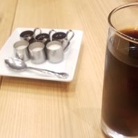 one iced coffee with soymilk and sweetener for three people at T's Tantan - Tokyo JR Station in Tokyo