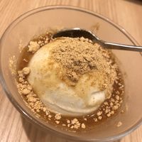 Soy and Rice Ice cream, with kinako on top at T's Tantan - Tokyo JR Station in Tokyo