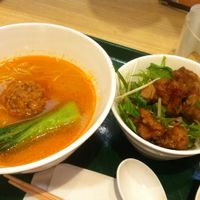 Tantan soup and sweet and sour bowl at T's Tantan - Tokyo JR Station in Tokyo