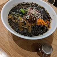 black sesame ramen 950yen at T's Tantan - Tokyo JR Station in Tokyo