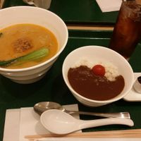 ramen and curry bowl set at T's Tantan - Tokyo JR Station in Tokyo