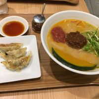 Tantan noodles with gyoza  at T's Tantan - Tokyo JR Station in Tokyo