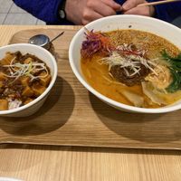 Golden sesame ramen with mapo tofu at T's Tantan - Tokyo JR Station in Tokyo