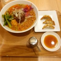 Golden Sesame ramen and gyoza at T's Tantan - Tokyo JR Station in Tokyo