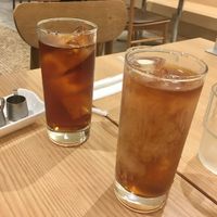 Ice tea with soy milk at T's Tantan - Tokyo JR Station in Tokyo