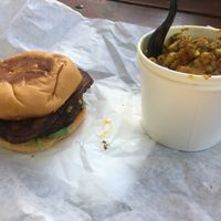 bac’n cheezburger and mac! at Arlo's Food Truck - Cheerup Charlie's in Austin