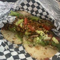 Seitan chicken tacos at Arlo's Food Truck - Cheerup Charlie's in Austin