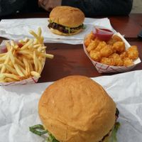 Bac'N Cheez Veggie Burger at Arlo's Food Truck - Cheerup Charlie's in Austin