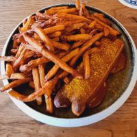 Vegan currywurst at Brüderla in Bamberg