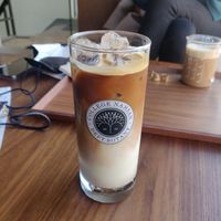 Latte with oat milk at Lazy Farmers in Seoul