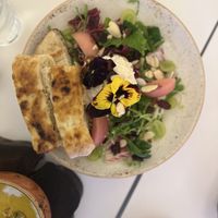 Peach salad  at Lazy Farmers in Seoul