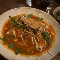 Loved these spicy enchiladas .   at Lazy Farmers in Seoul